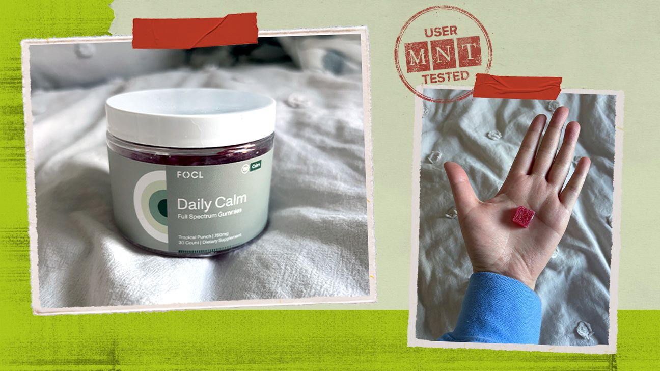 Tester Sarah Choi tries FOCL Daily Calm CBD Gummies.