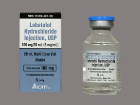 Labetalol Hydrochloride Injection, USP, 20 MG/ 4ML