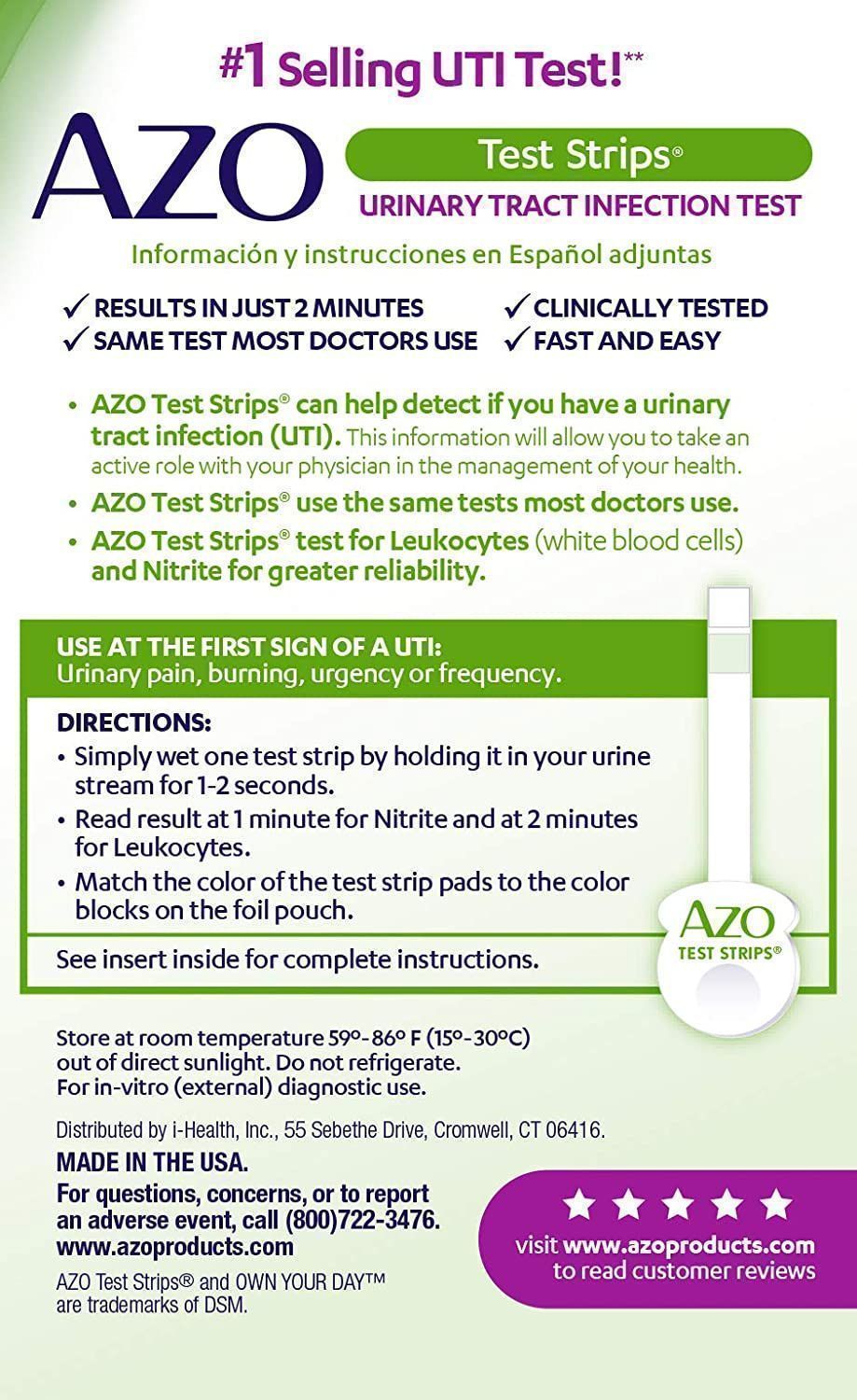 AZO Urinary Tract Infection Detection Tests - 3 Strips