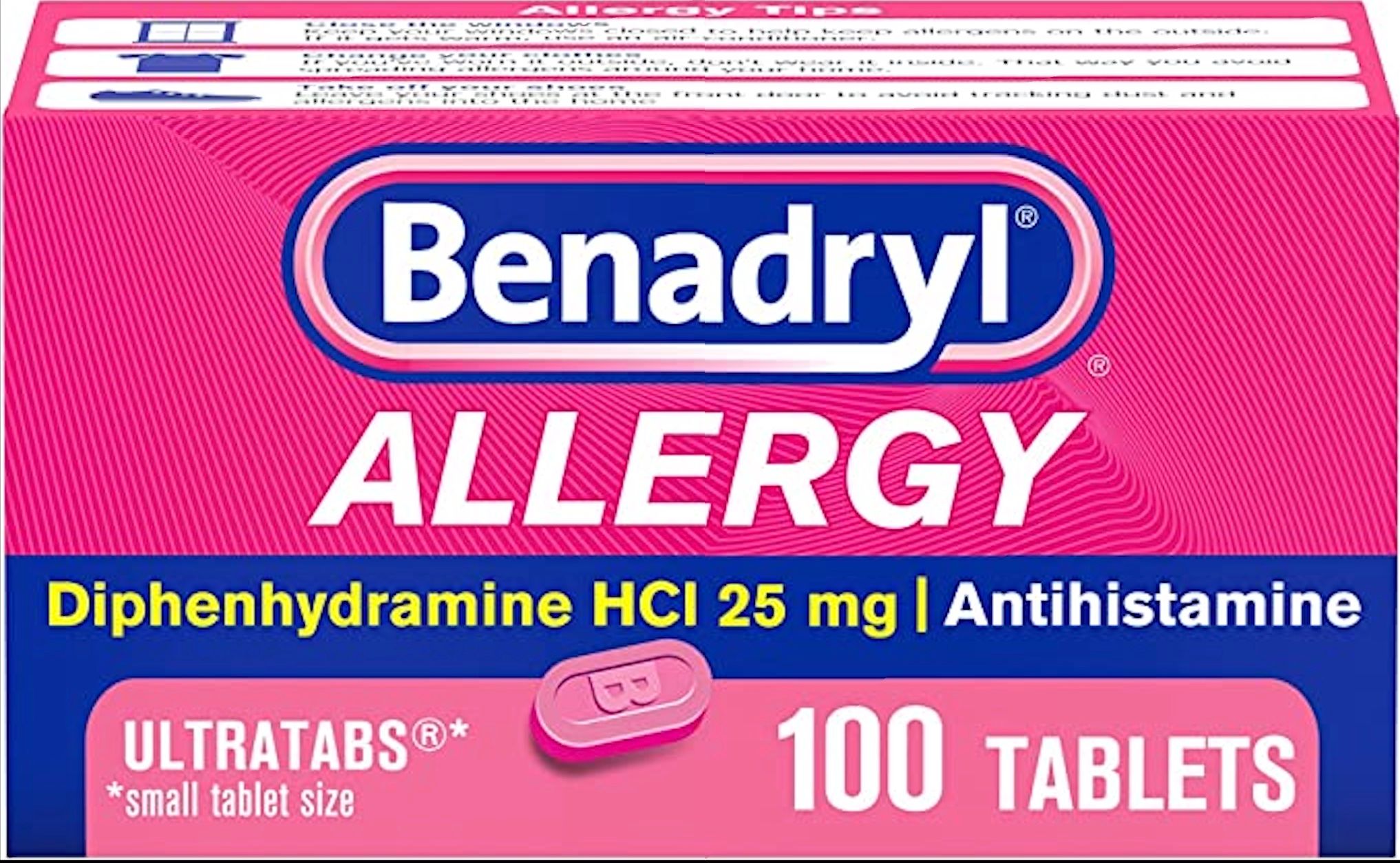 Benadryl Ultratab Allergy Relief Tablets, 25 mg - 100 ct