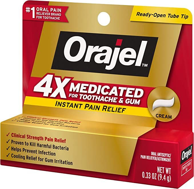 Orajel 4x Medicated for Toothache & Gum Pain  Cream - 0.33 oz
