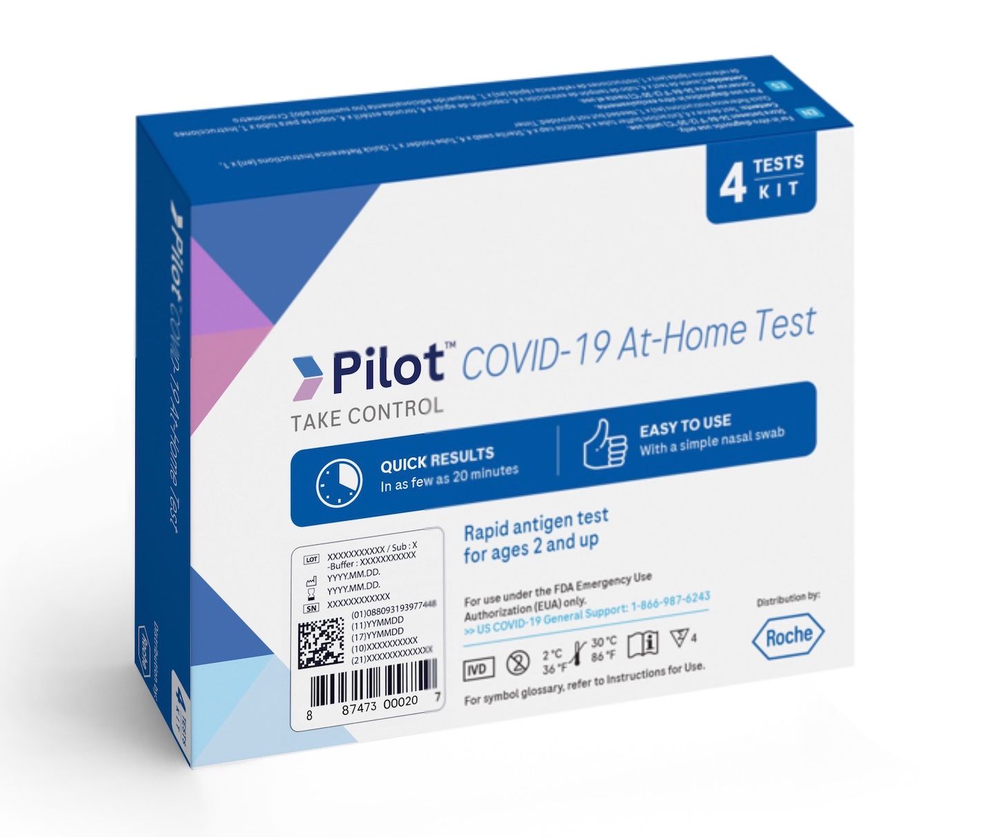 Limited Inventory: Pilot COVID-19 At-Home Test distributed by Roche, 4 tests (Insurance Eligible)