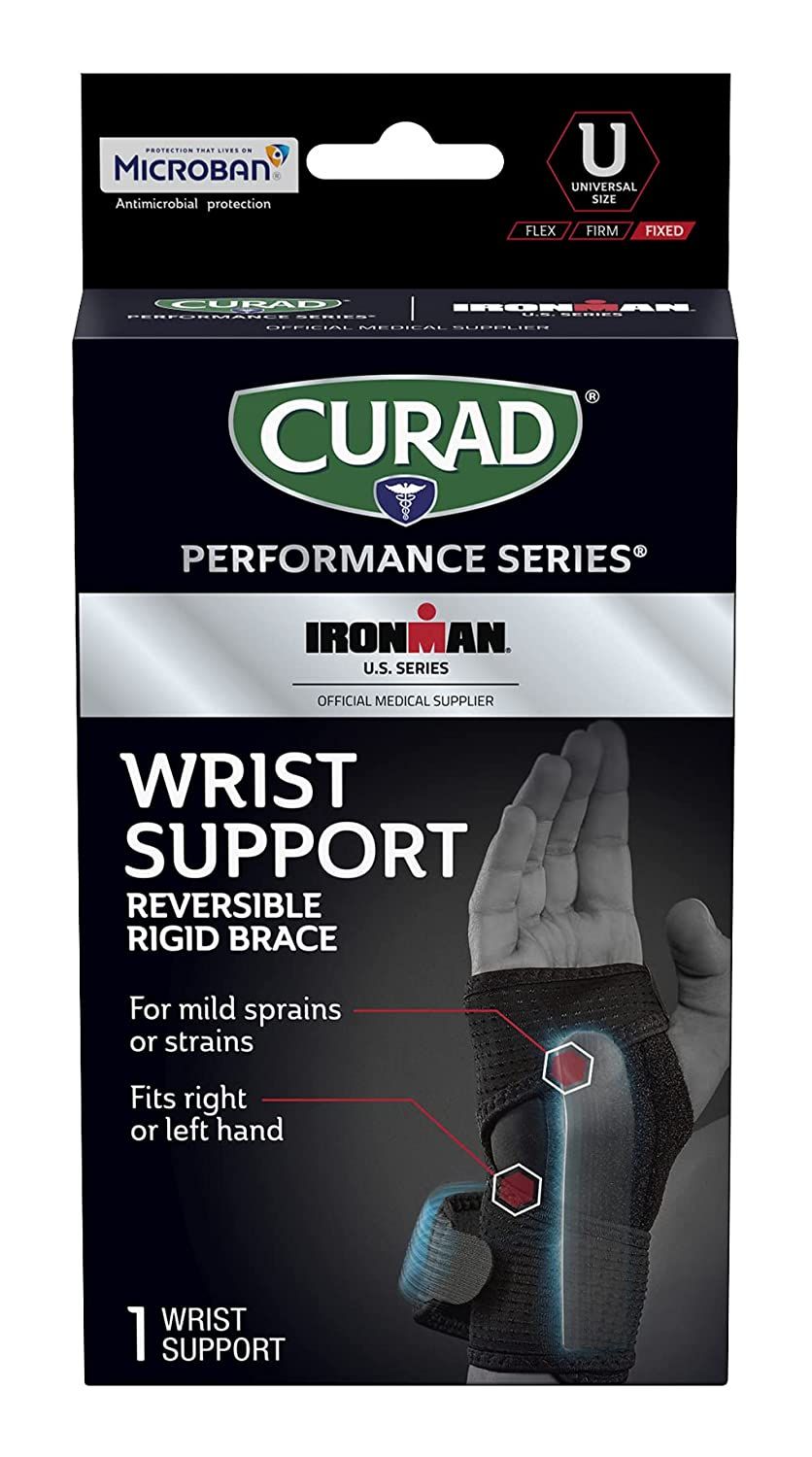 Curad Performance Series Ironman Reversible Wrist Support, Black -  Universal