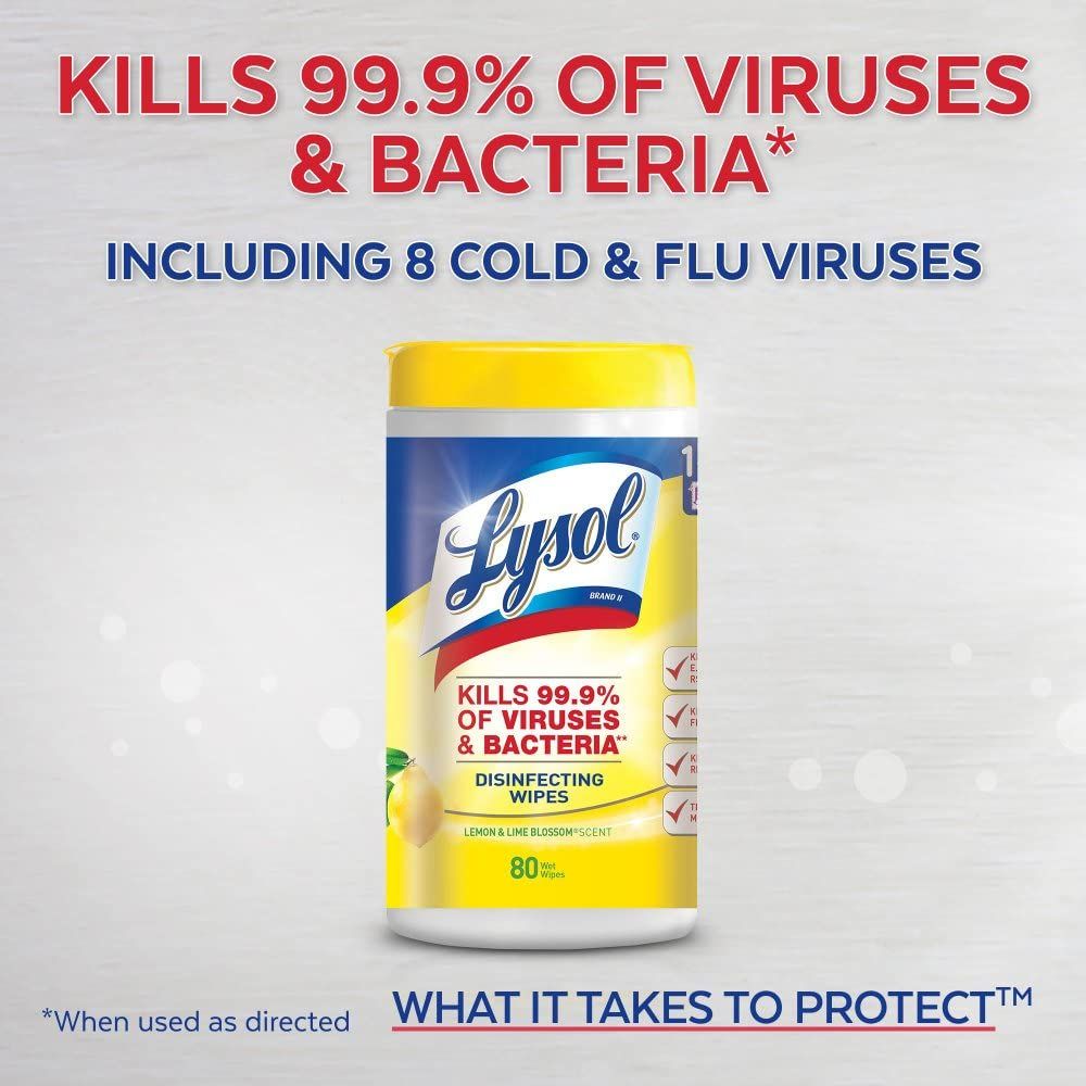 Lysol® Surface Disinfectant Cleansing Wipes Lemon & Lime - 80 Wipes