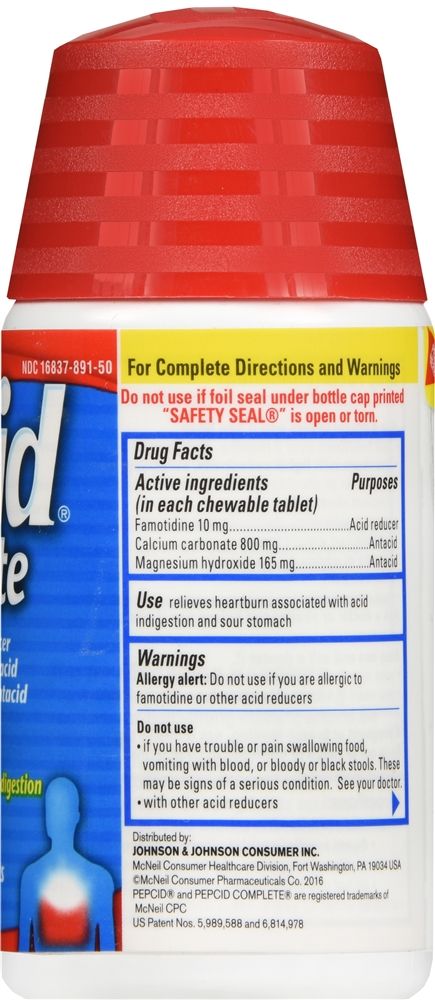 Pepcid Complete Chewable Tablets, Mint Flavor - 50 ct