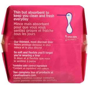 Carefree Acti-Fresh Perfectly Thin Liners To Go, Unscented - 22 ct