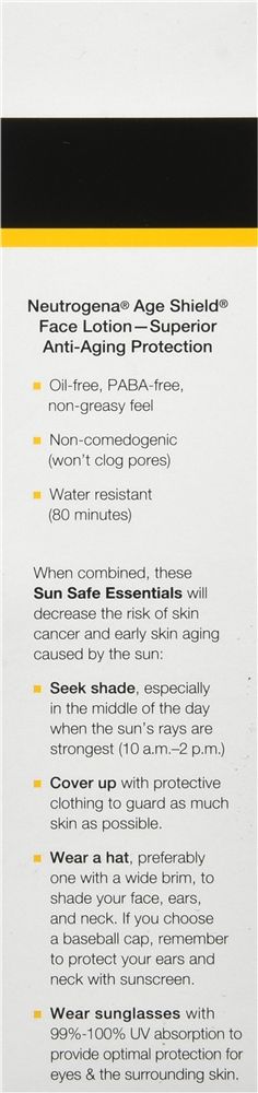 Neutrogena Age Shield Face Oil-Free Lotion Sunscreen, SPF 110 - 3 fl oz