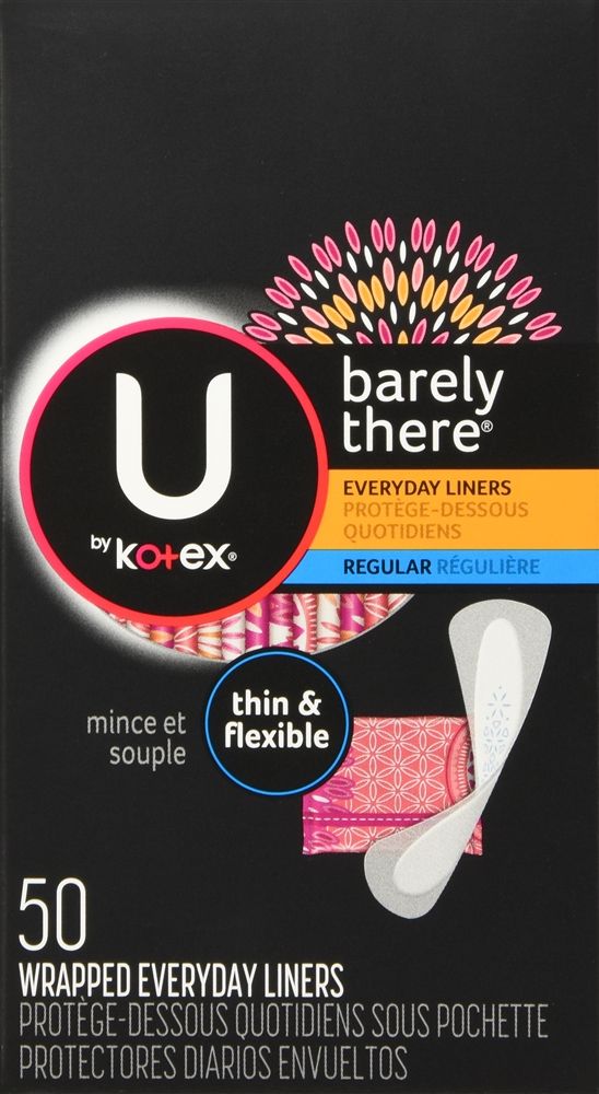 U by Kotex Barely There Wrapped Everyday Liners, Regular - 50 ct