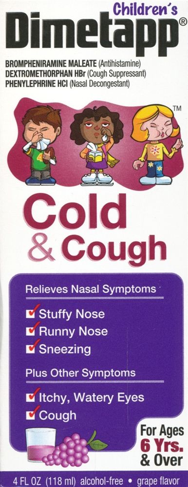 Dimetapp Children's Cold & Cough Liquid, Grape Flavor - 4 fl oz