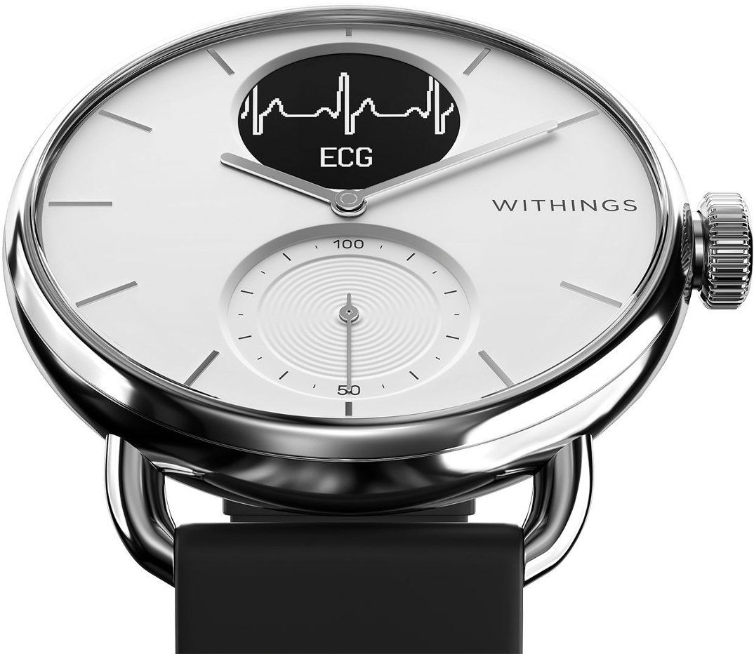 Withings Hybrid SmartWatch with ECG, Heart Rate & Oximeter, 38 mm