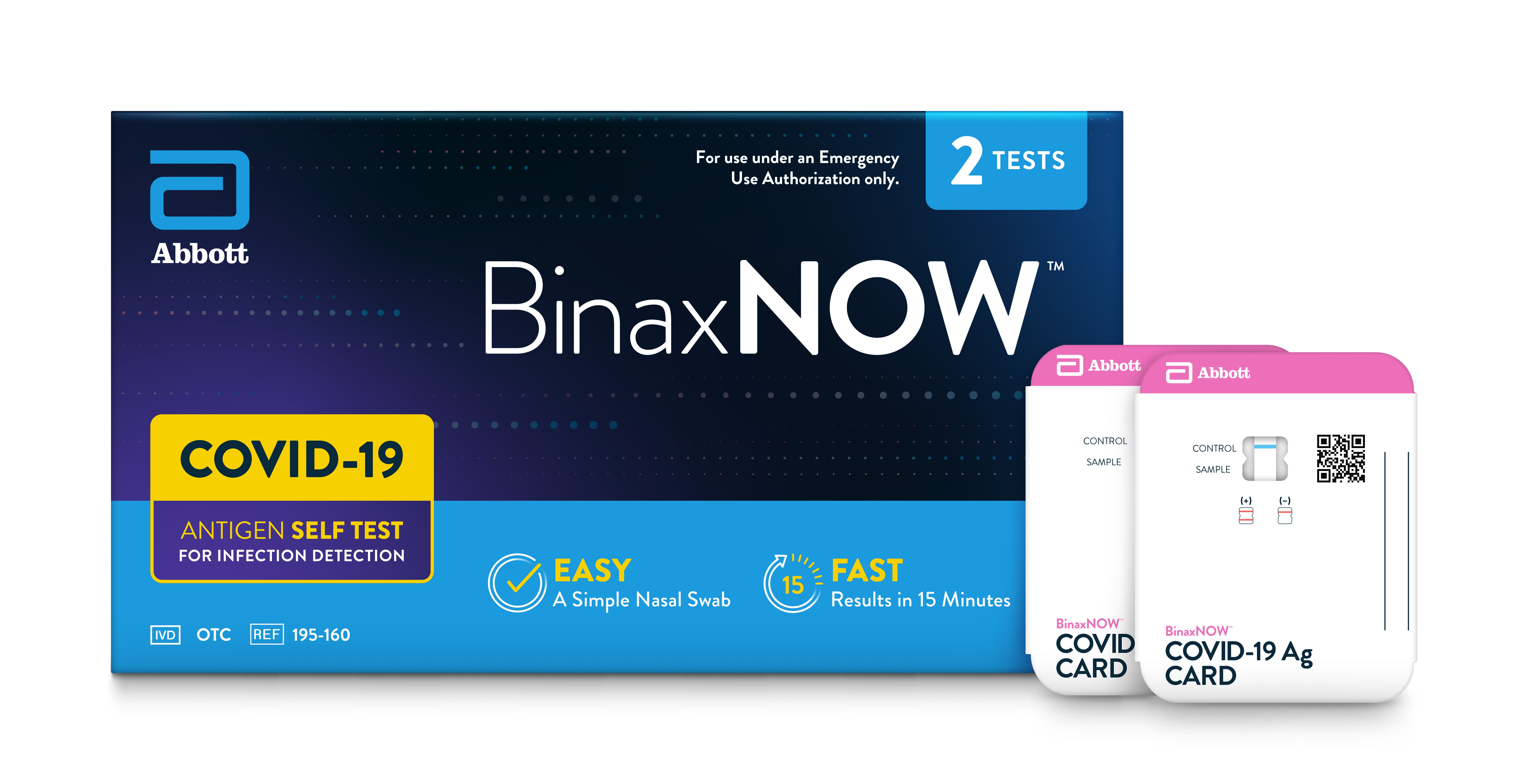 Abbott BinaxNOW™ COVID‐19 Antigen Self Test - 2 Test Kit