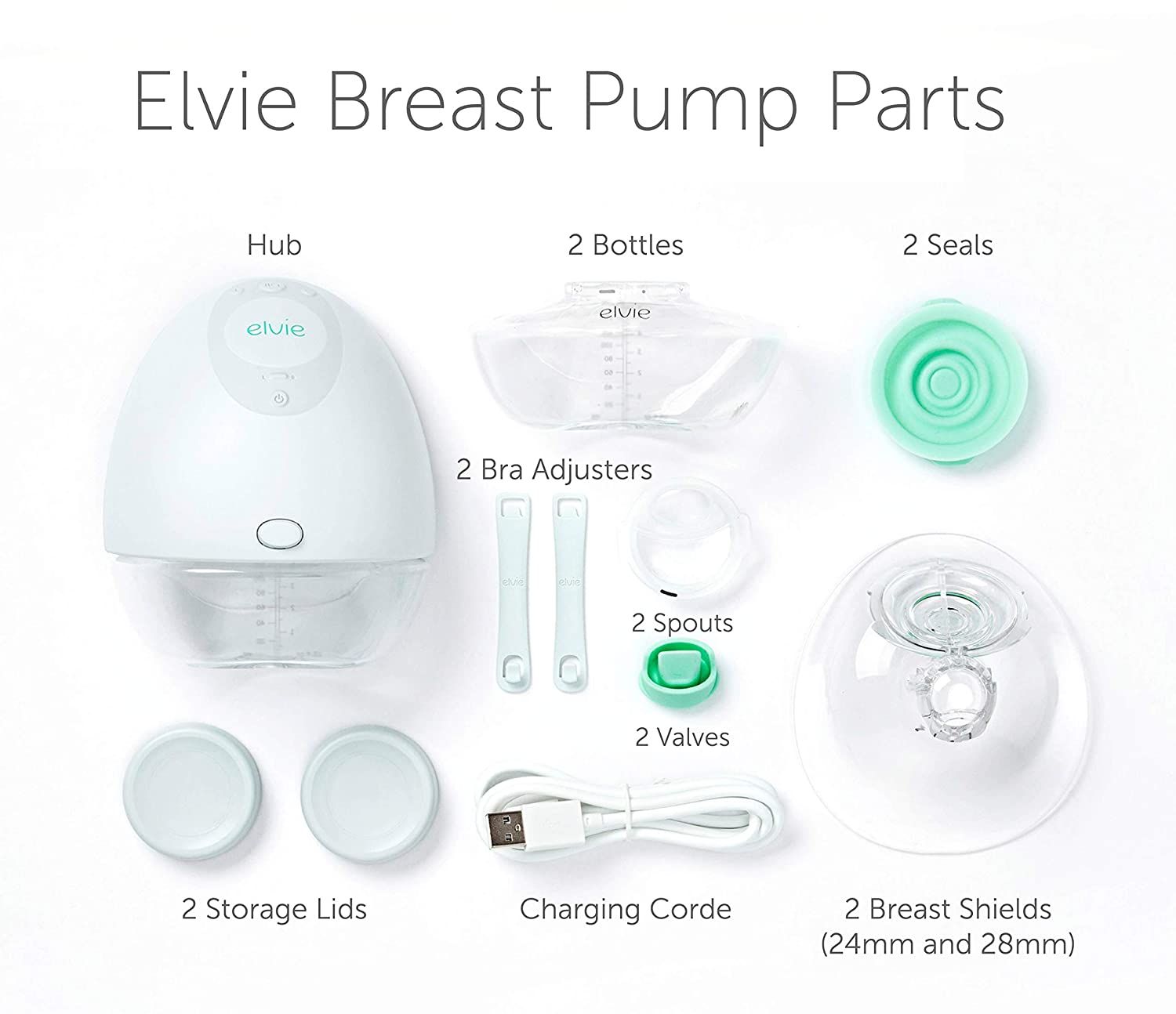 Elvie Breast Pump Spout and Valve - 2ct