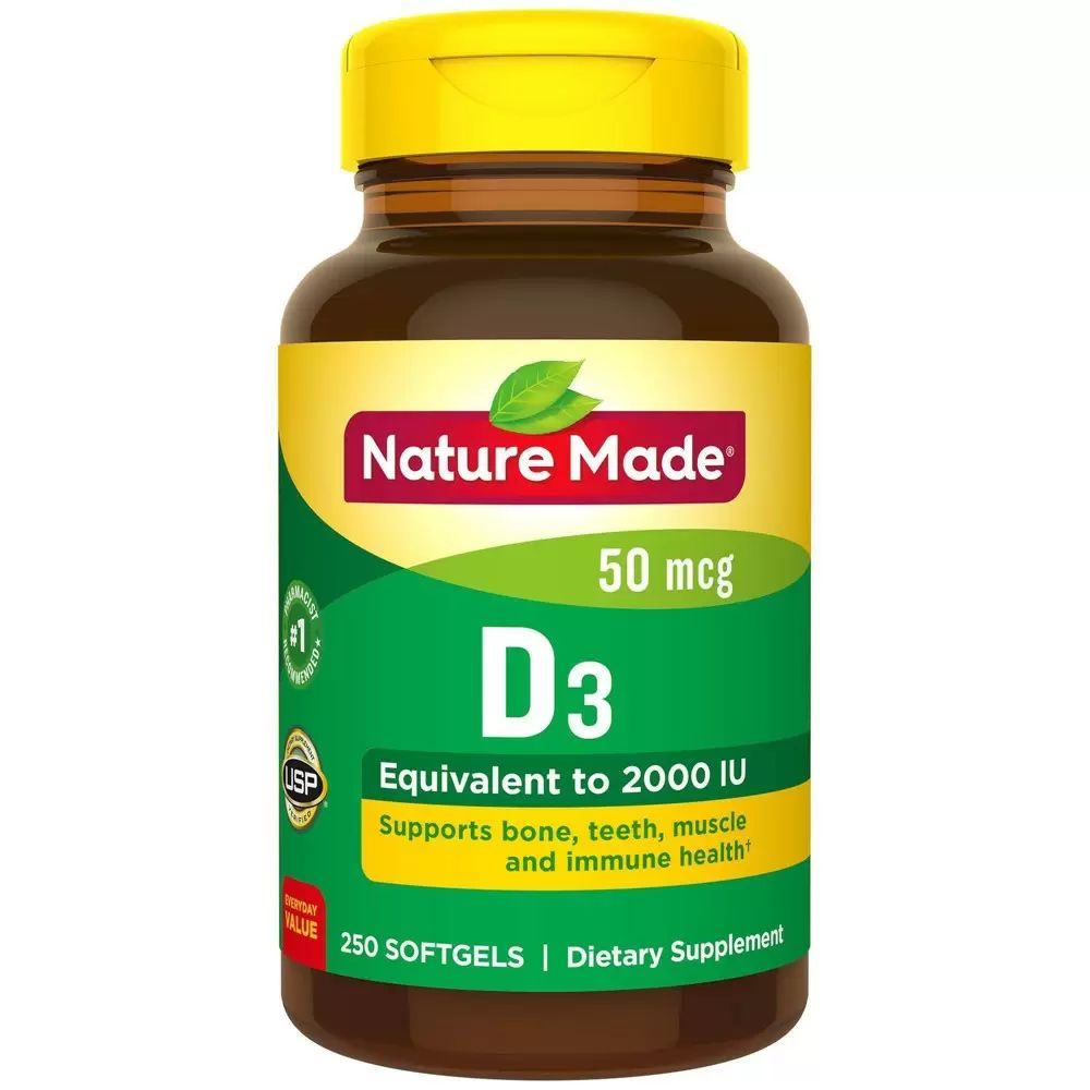 Nature Made Vitamin D 2000 IU Softgels - 250 Ct