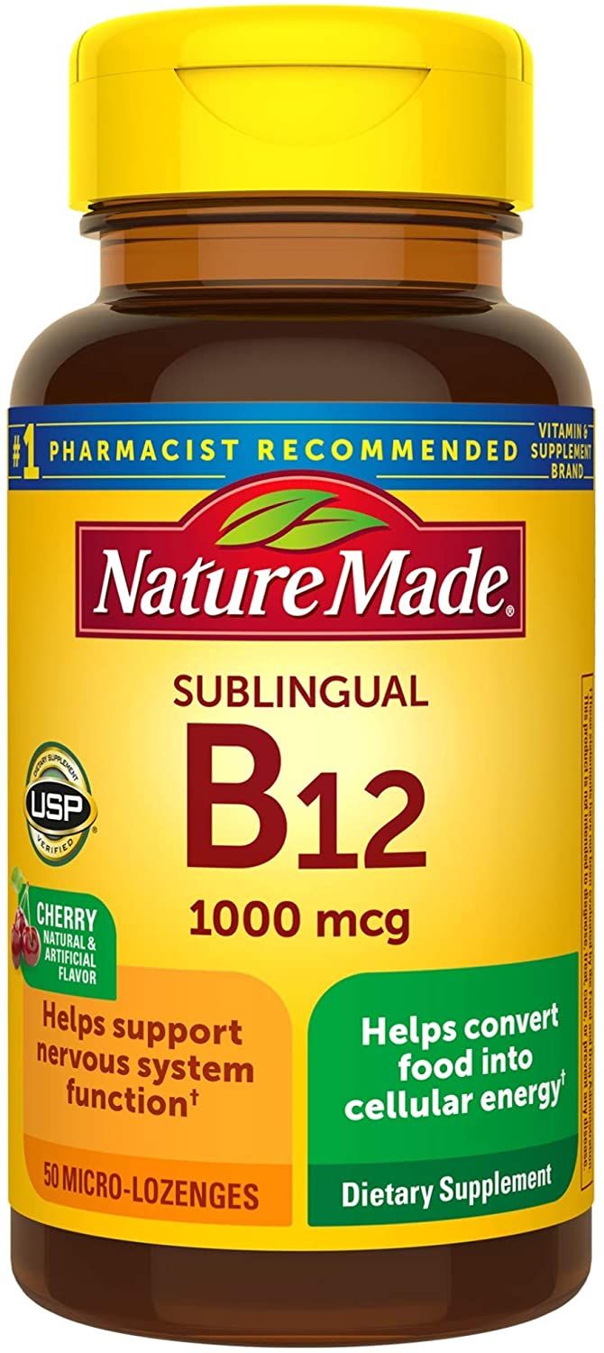 Nature Made Vitamin B12, 1000 mcg, Micro-Lozenges, Cherry - 50 ct