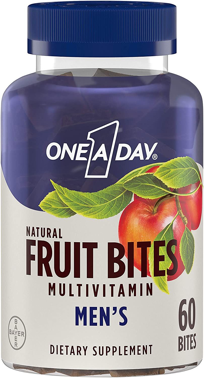 One A Day Men's Fruit Bites Multivitamins, Apple - 60 ct