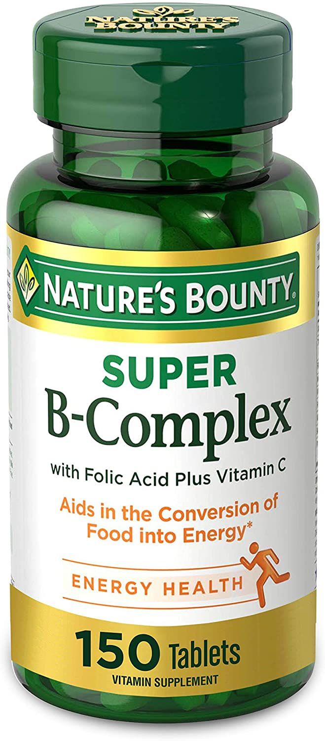 Nature's Bounty Super B-complex with Folic Acid Plus Vitamin C Tablets - 150 ct