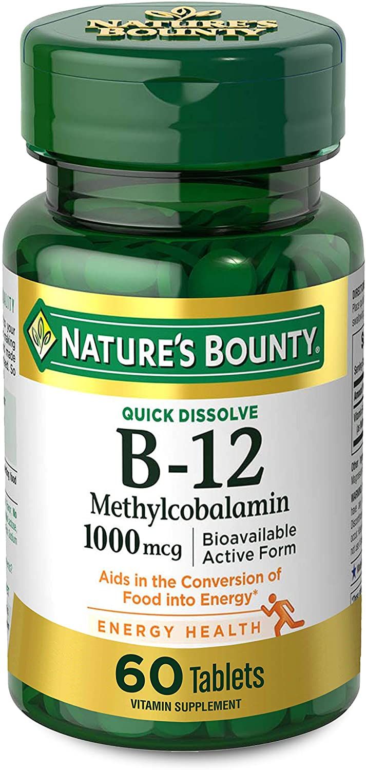 Nature's Bounty Vitamin B-12 Methylcobalamin 1000 mcg Tablets - 60 ct