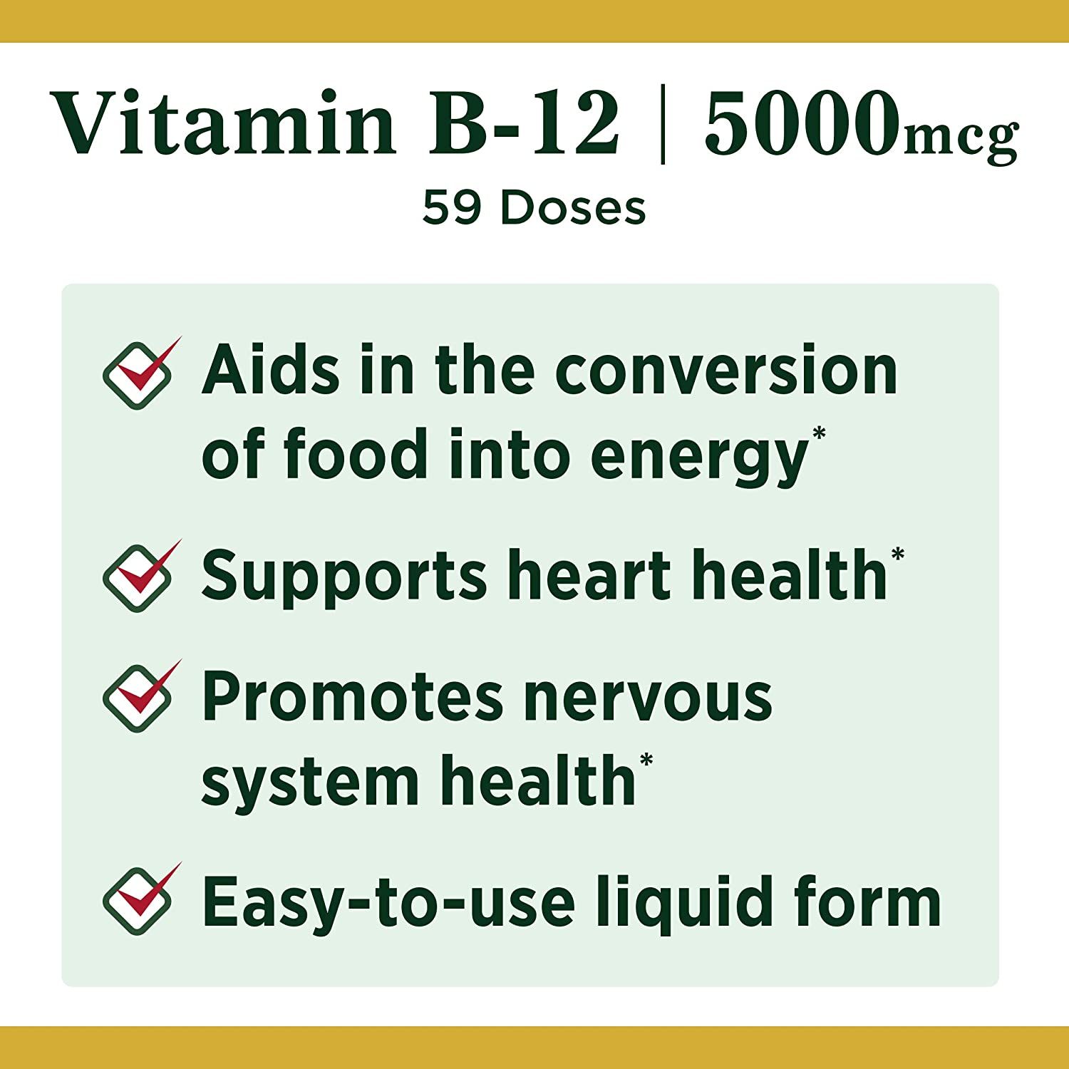 Nature's Bounty Liquid Vitamin B-12 5000 mcg, Natural Berry Flavor - 2 fl oz