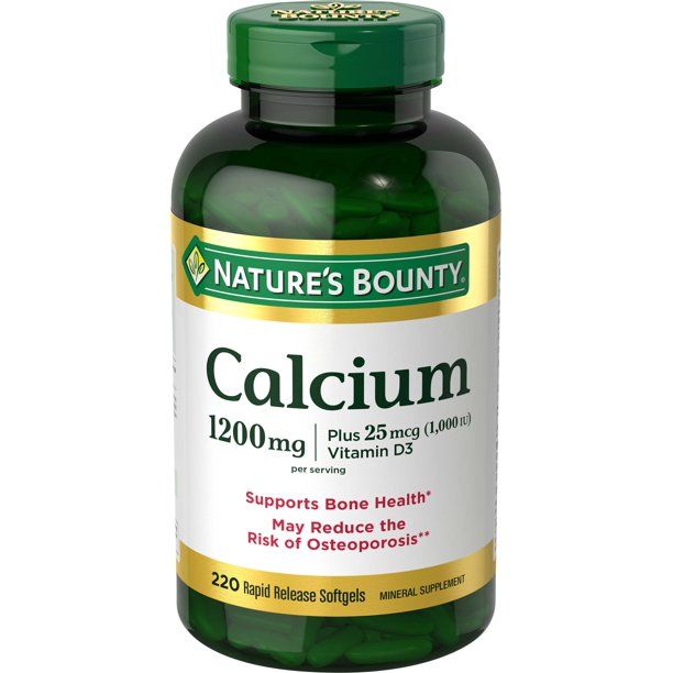 Nature's Bounty Calcium Plus Vitamin D3 1200mg Rapid Release Softgels - 220 ct