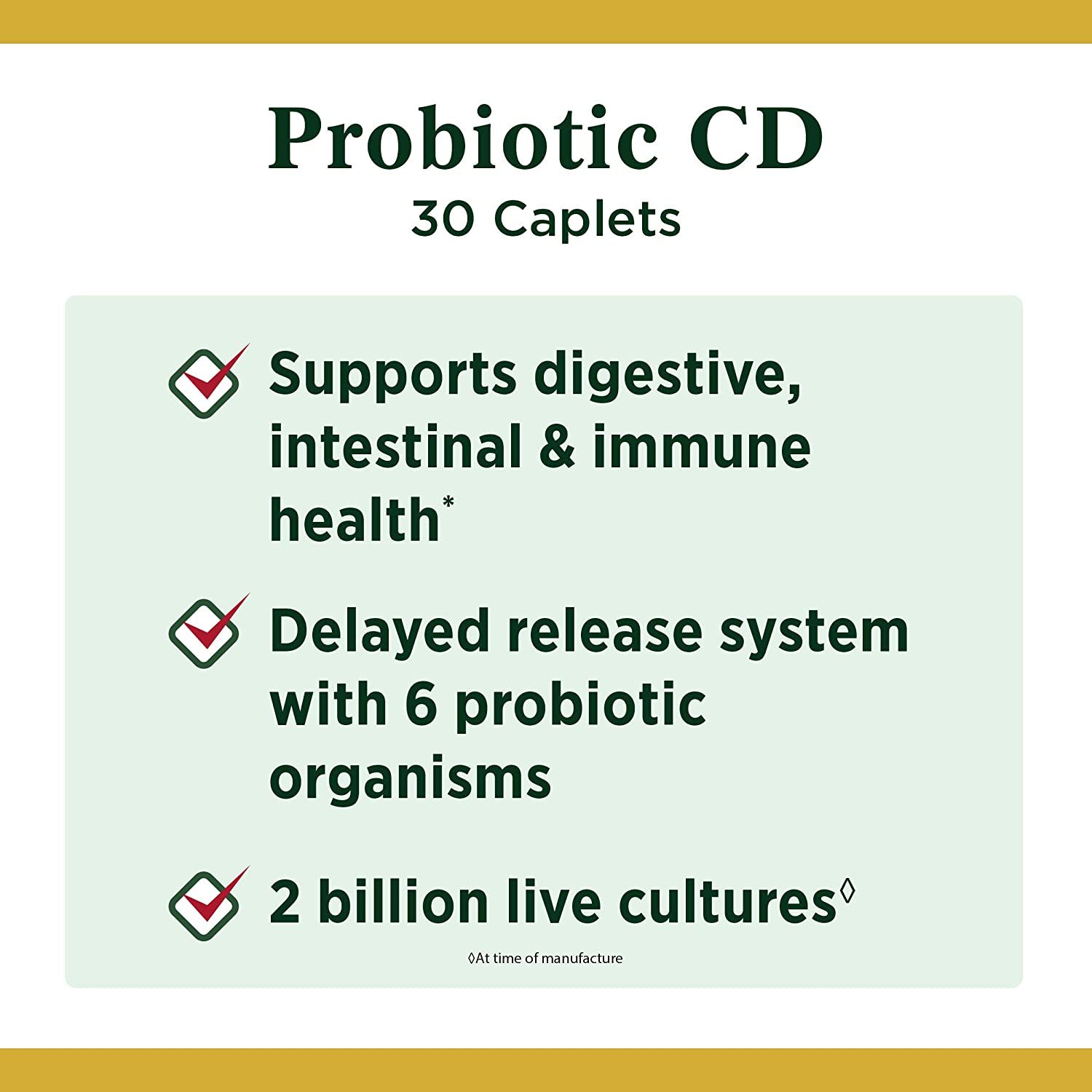 Nature's Bounty Controlled Delivery Probiotic CD Caplets - 30 ct