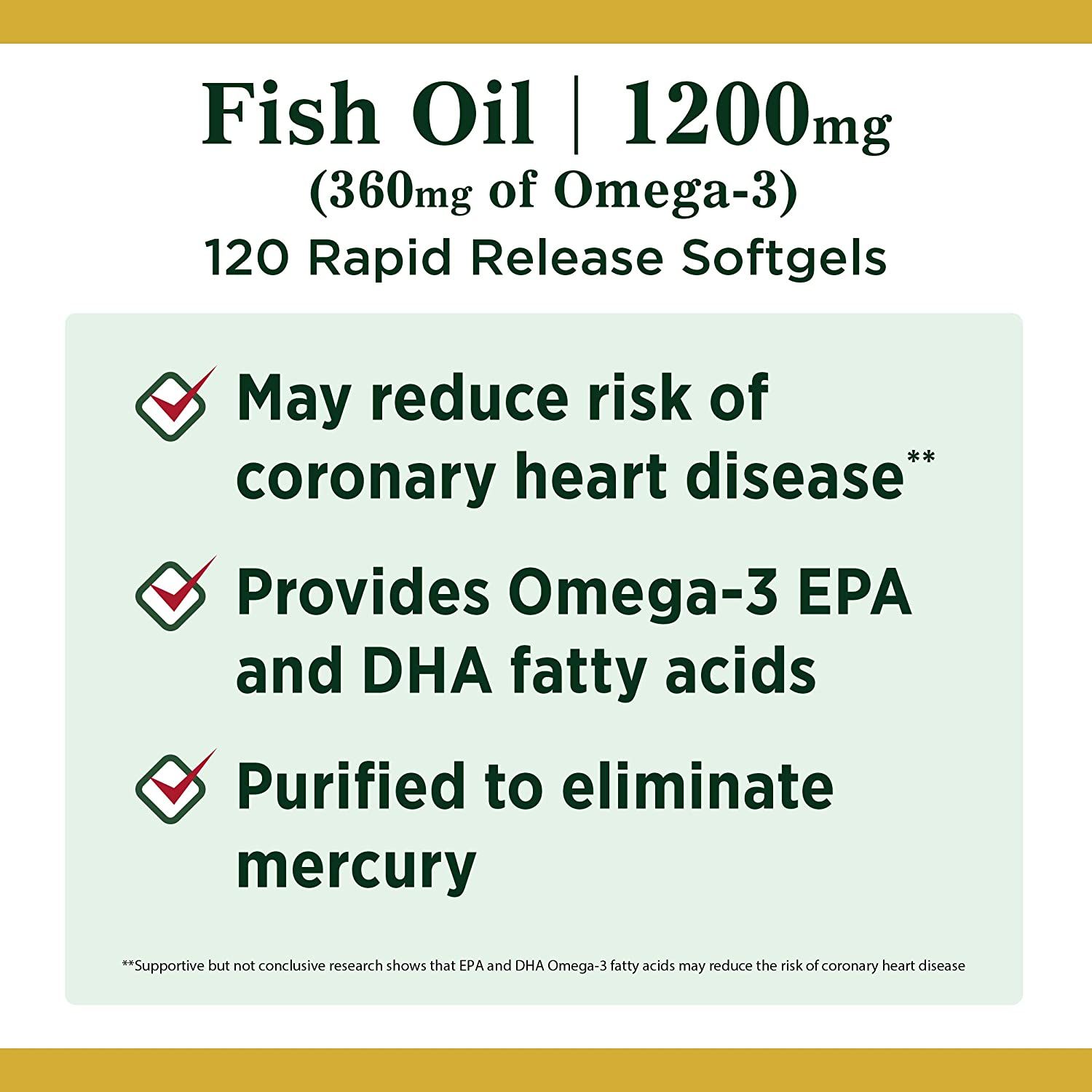 Nature's Bounty Fish Oil 1200 mg Softgels - 120 ct