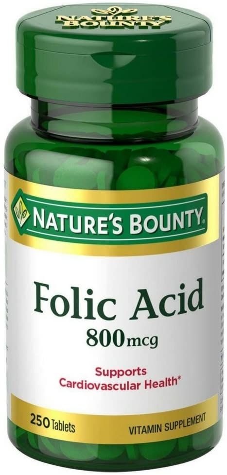 Nature's Bounty Folic Acid 800 mcg Tablets - 250 ct