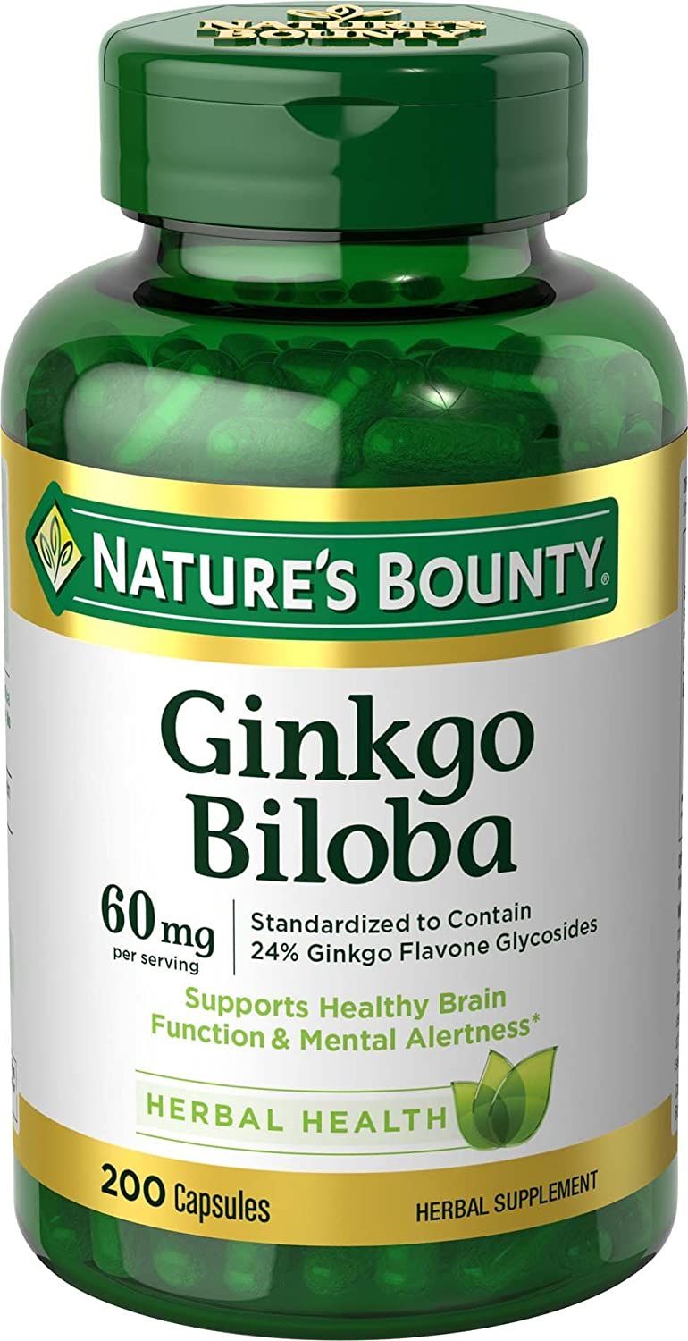 Nature's Bounty Ginkgo Biloba 60 mg Capsules - 200 ct