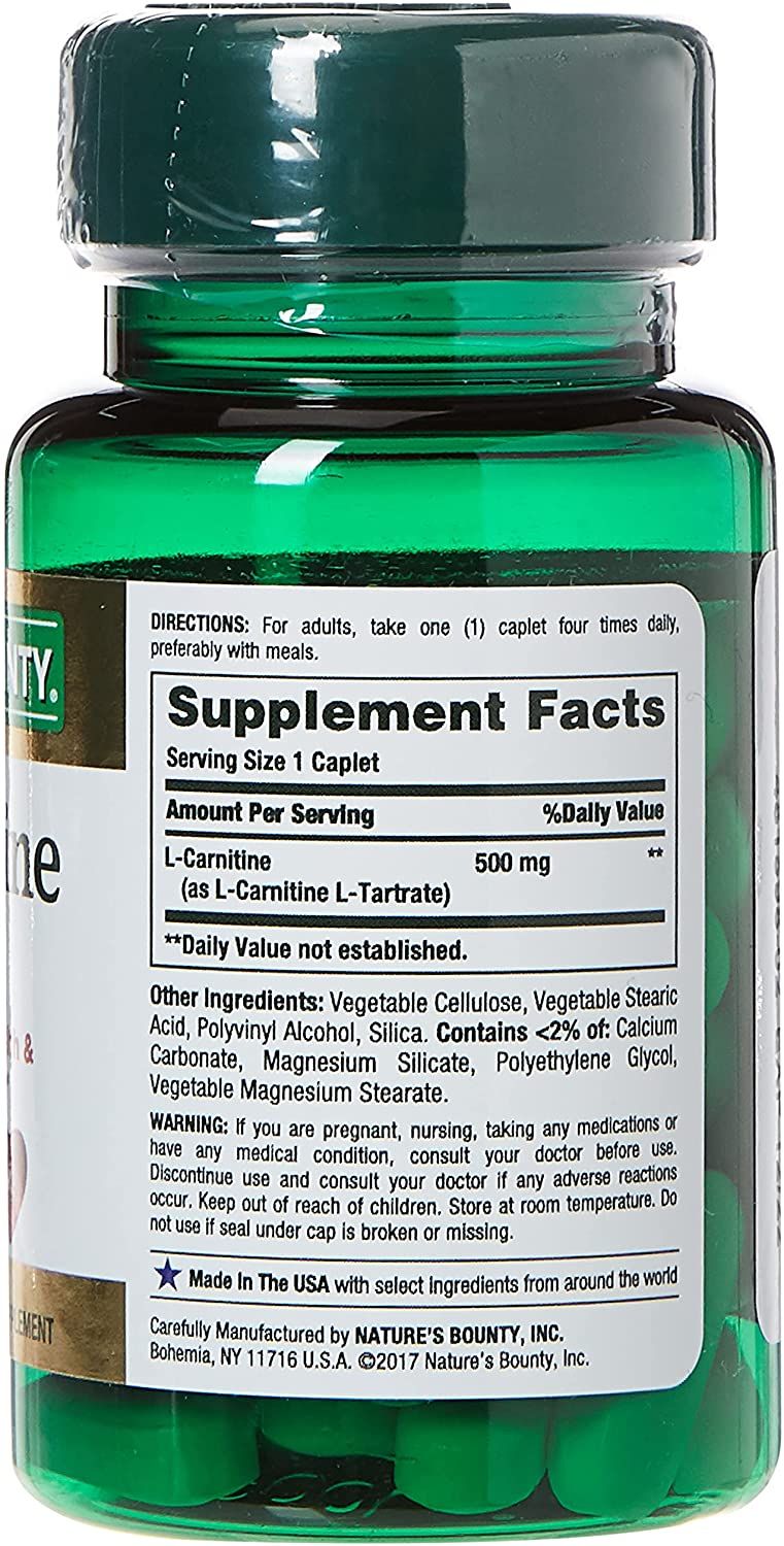 Nature's Bounty L-Carnitine 500 mg Tablets - 30 ct