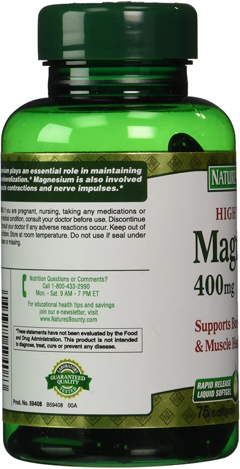 Nature's Bounty Magnesium 400 mg Softgels - 75 ct