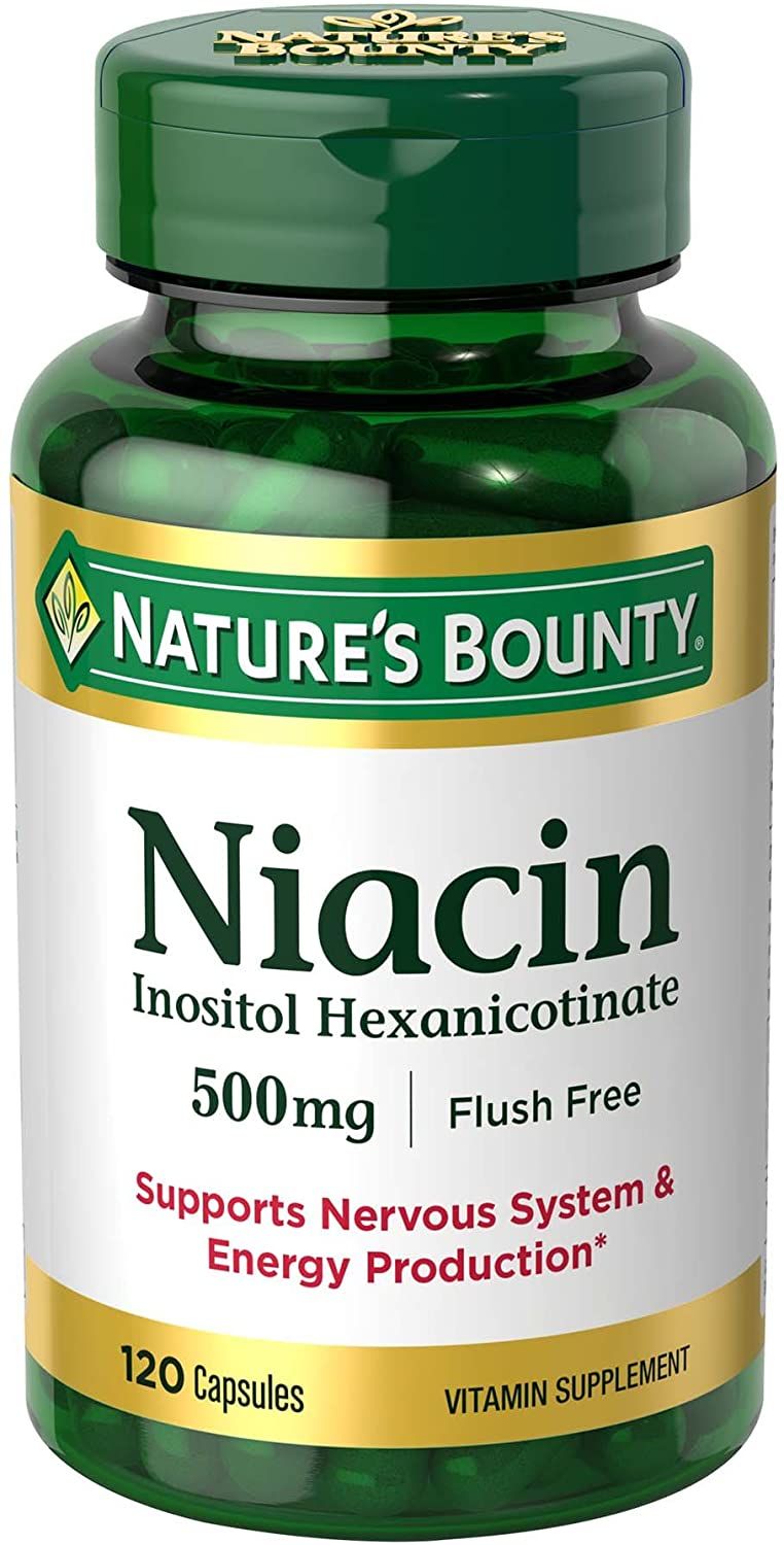 Nature's Bounty Flush Free Niacin 500 mg Capsules - 120 ct