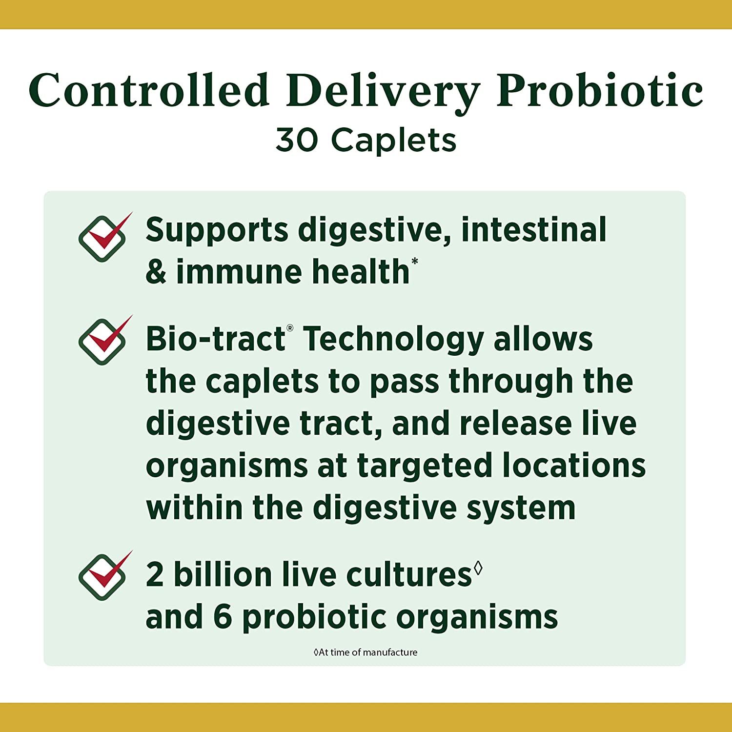 Nature's Bounty Controlled Delivery Probiotic Caplets - 30 ct