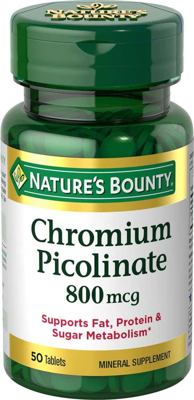 Nature's Bounty Mega Chromium Picolinate, 800 mcg Tablets - 50 ct