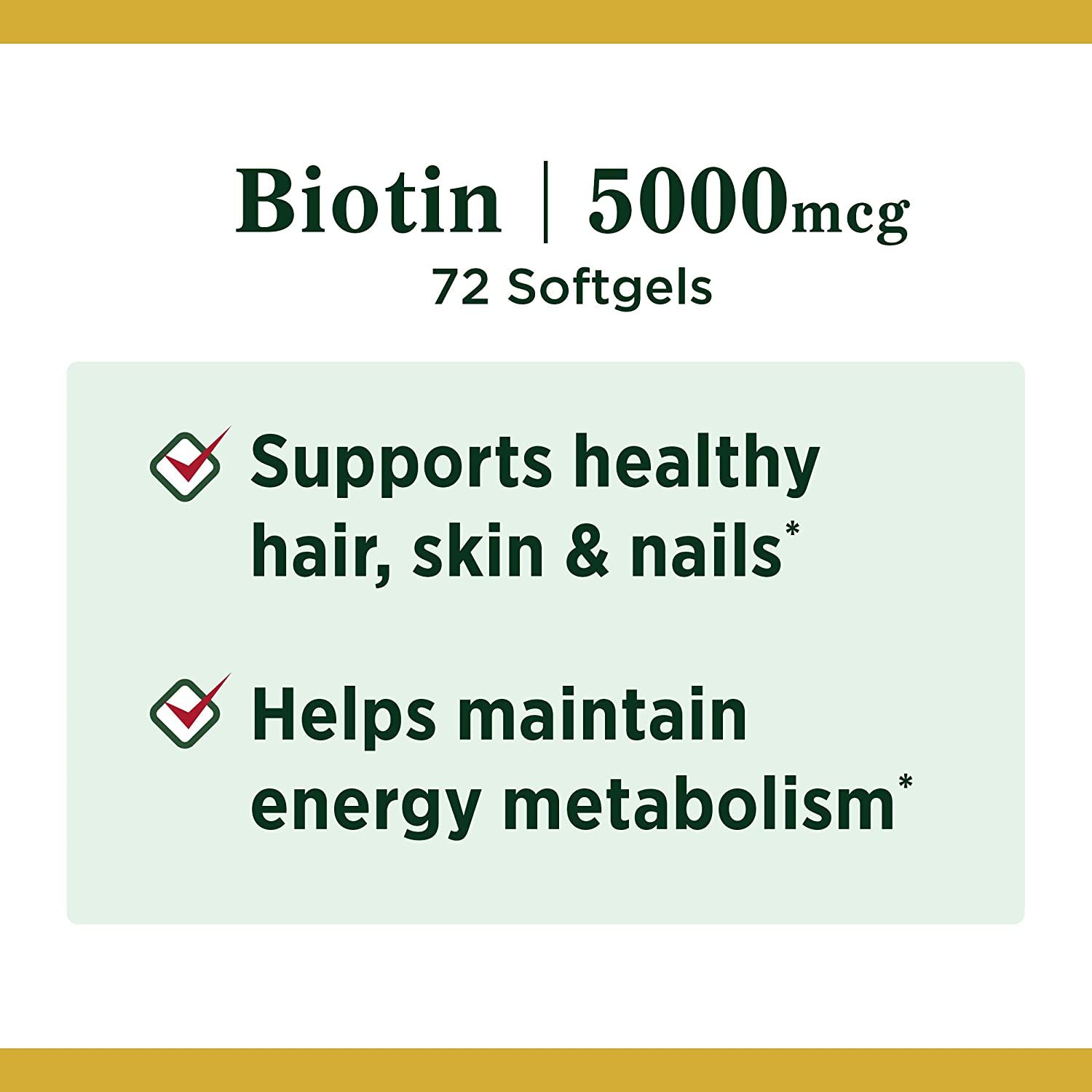 Nature's Bounty Super Potency Biotin 5000 mcg Softgels - 72 ct