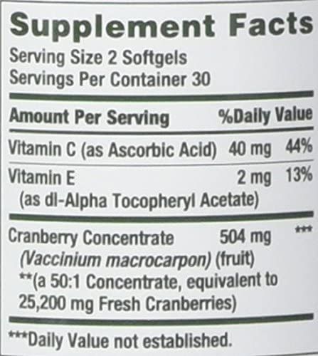 Nature's Bounty Triple Strength Cranberry with Vitamin C Softgels - 60 ct