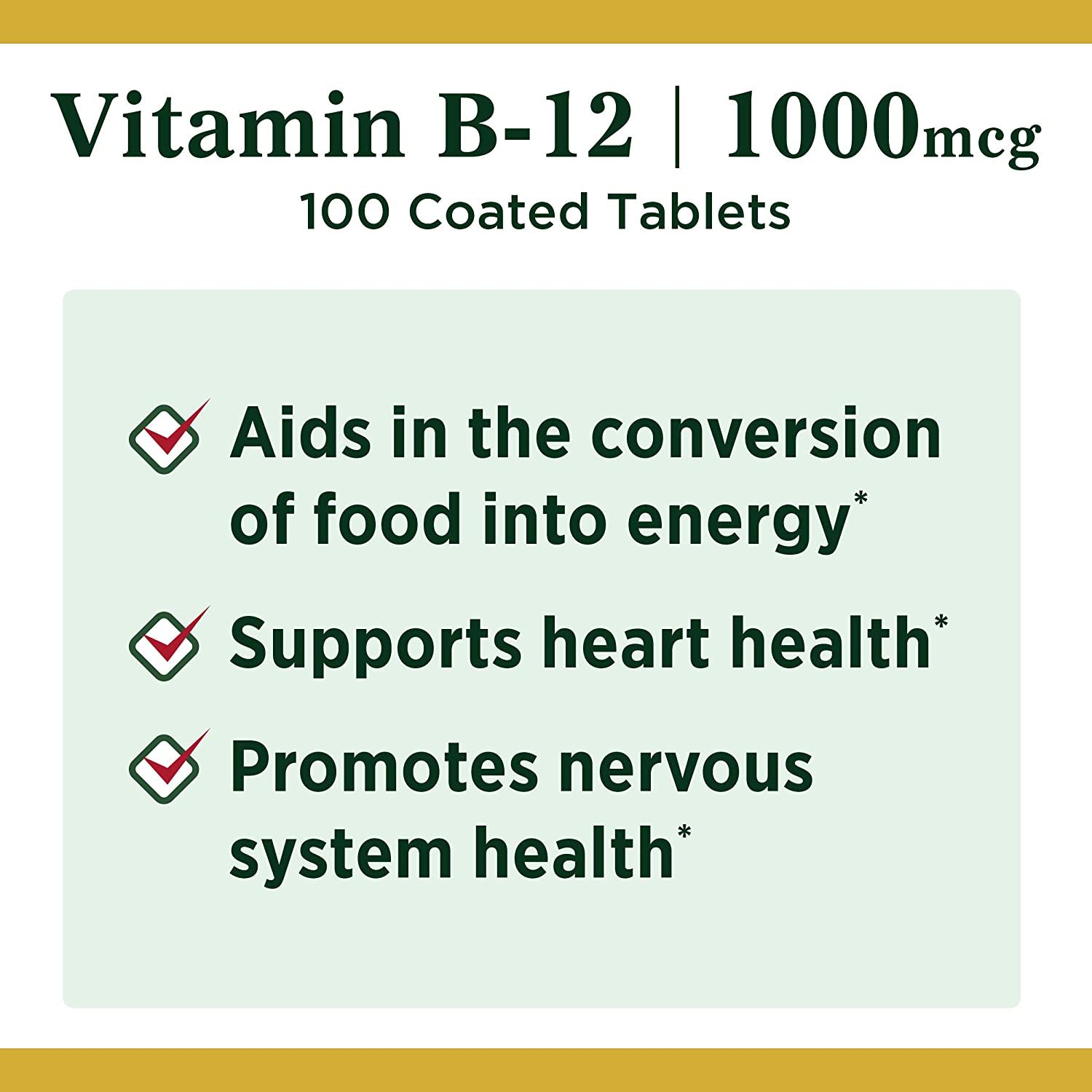 Nature's Bounty Vitamin B-12 Tablets, 1000 mcg -100 ct