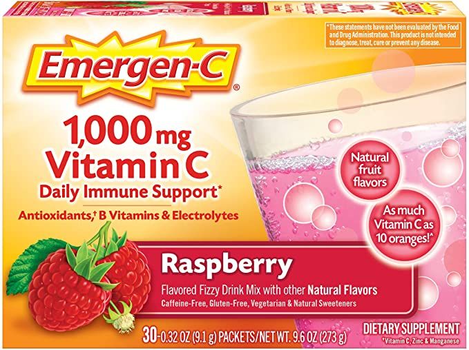 Emergen-C Vitamin C Dietary Supplement Drink Mix, Raspberry - 30 ct