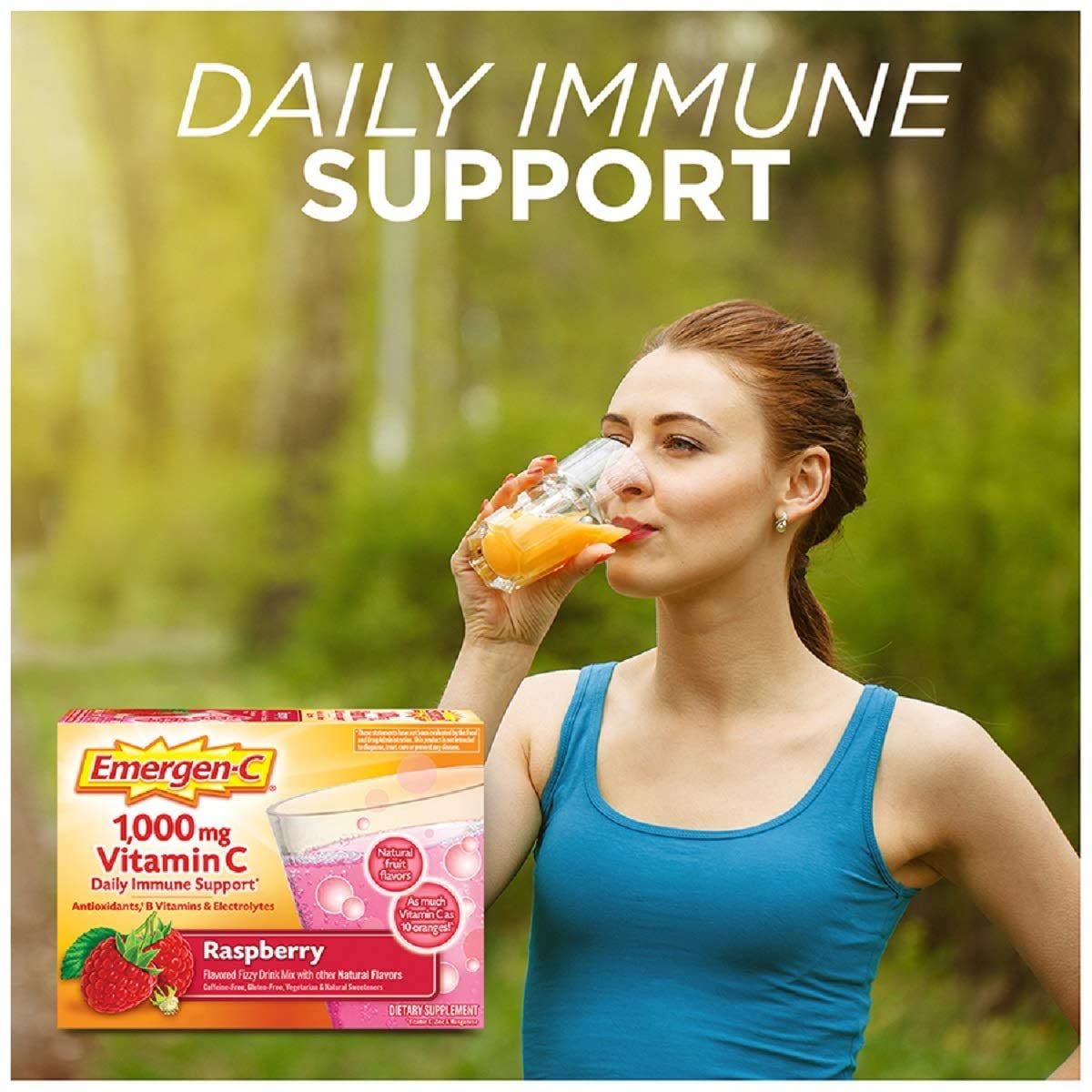 Emergen-C Vitamin C Dietary Supplement Drink Mix, Raspberry - 30 ct