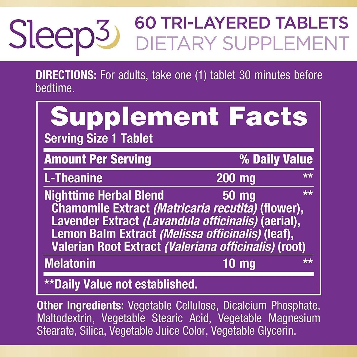 Nature's Bounty Sleep3 Tri-Layered Tablets - 30 ct
