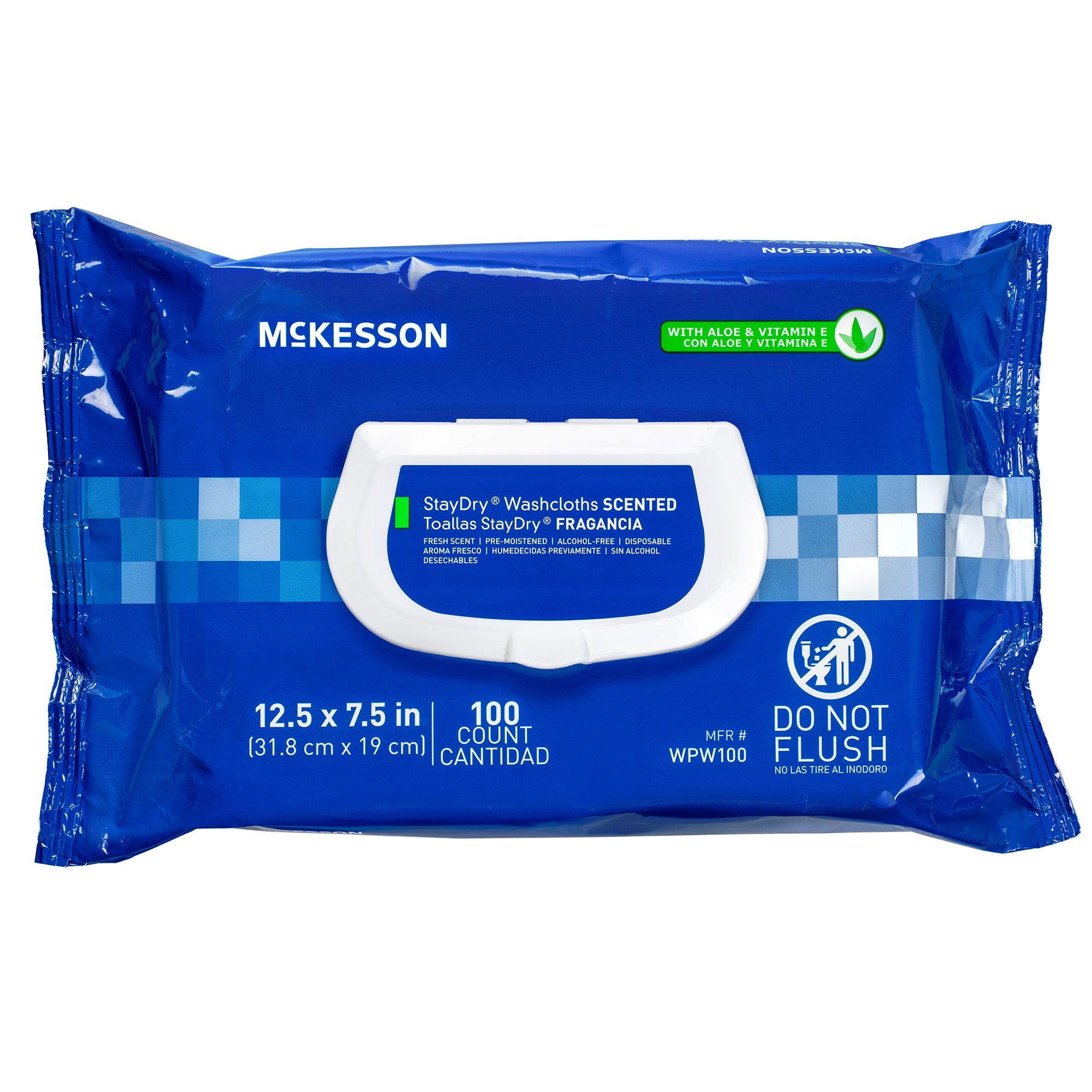 McKesson Staydry Disposable Washclothes, Scented, 1 pack - 100 ct