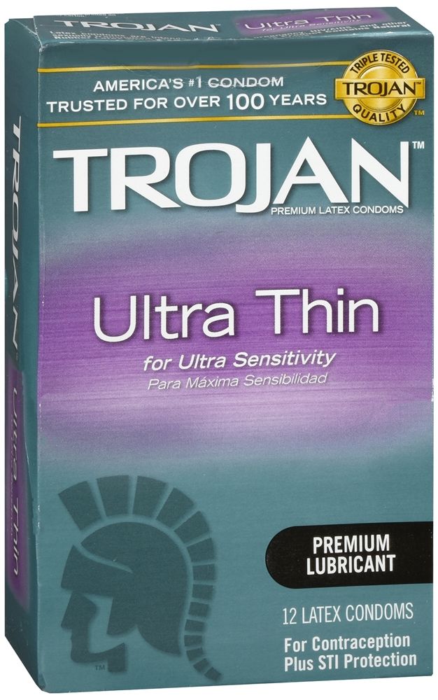 Trojan Ultra Thin Premium Latex Condoms - 12 ct