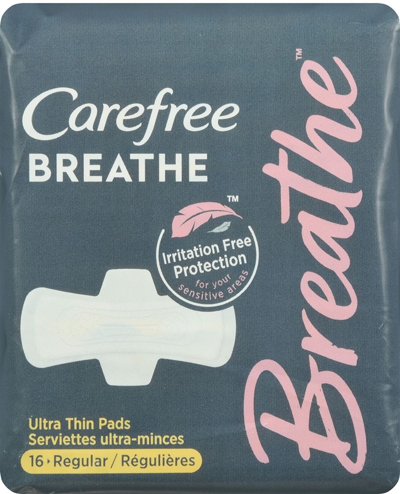 Carefree Breathe Ultra Thin Pads Regular - 16 ct