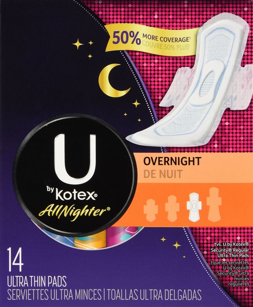 DISCU by Kotex All Nighter Ultra Thin Pads Overnight - 14 ct