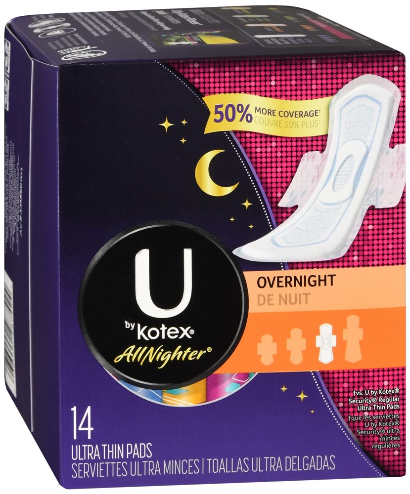 DISCU by Kotex All Nighter Ultra Thin Pads Overnight - 14 ct