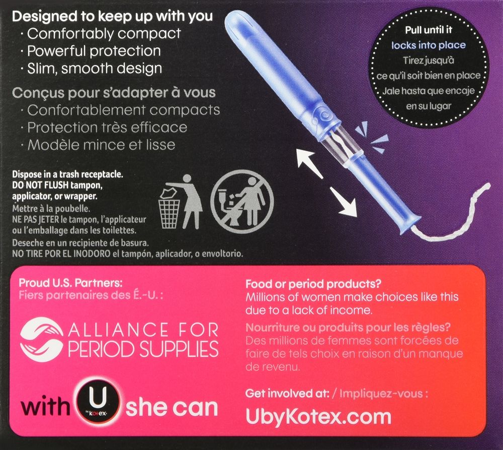 DISCU by Kotex Click Compact Unscented Tampons, Regular Absorbency - 16 ct