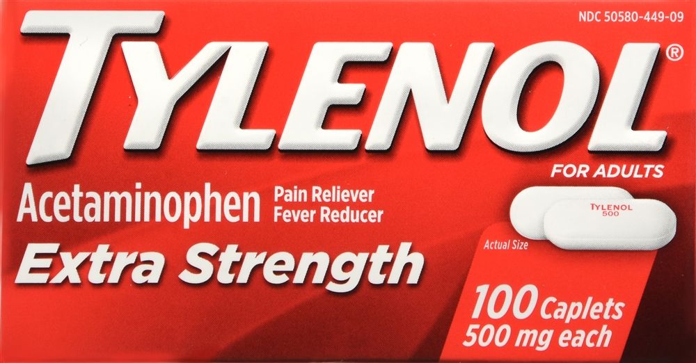 Tylenol Extra Strength Acetaminophen Caplets, 500 mg - 100 ct