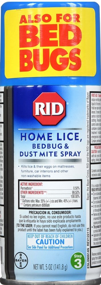 RID Step 3 Home Lice, Bedbug & Dust Mite Spray - 5 oz
