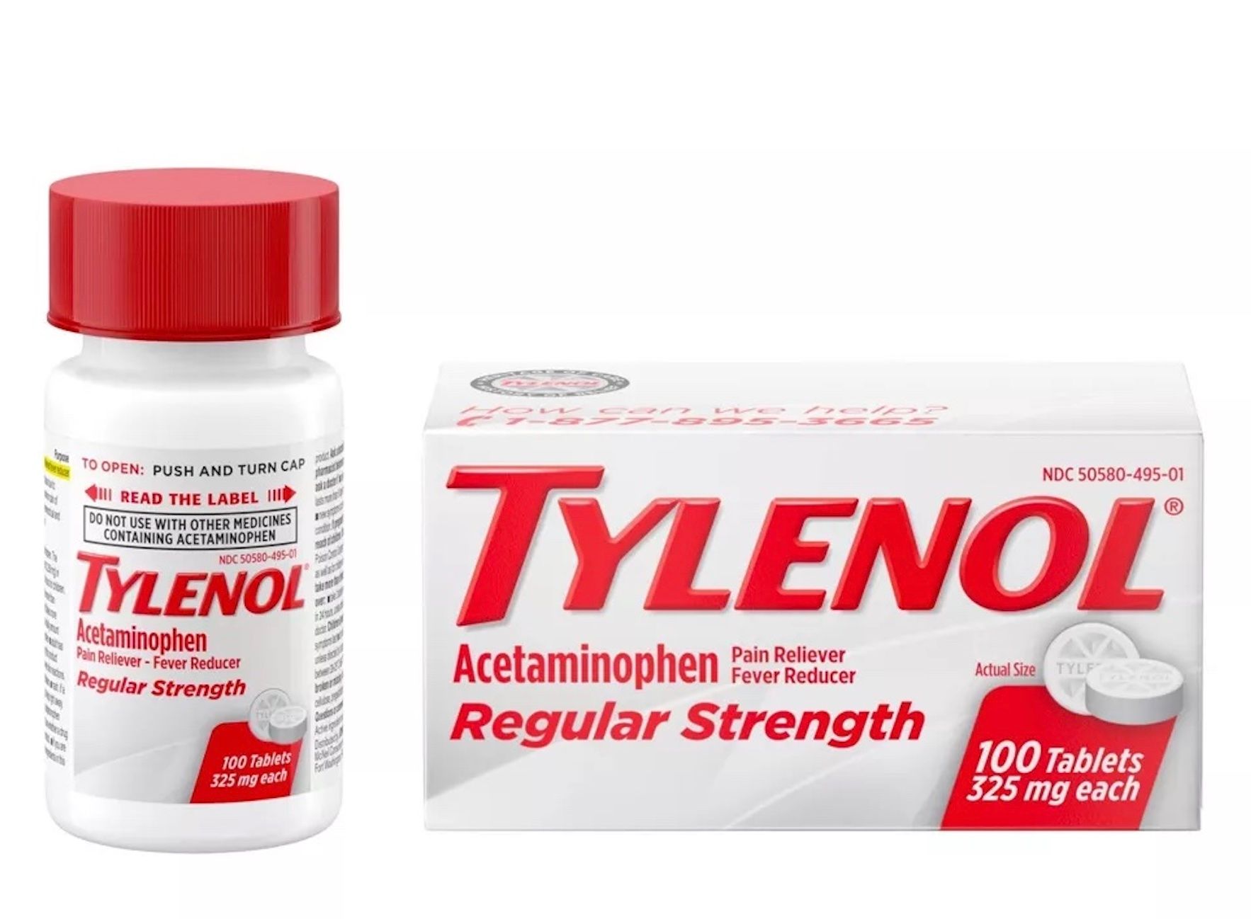 Tylenol Regular Strength Acetaminophen Tablets, 325 mg - 100 ct