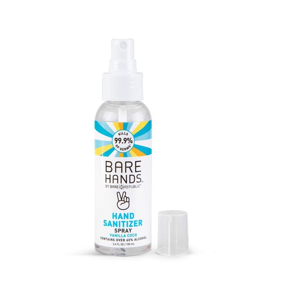 Bare Republic Bare Hands Hand Sanitizer Spray, Vanilla Coco - 3.4 oz
