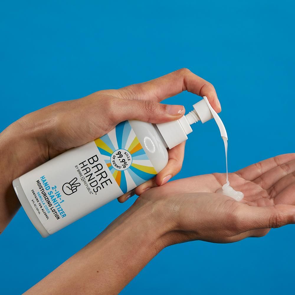 Bare Republic Bare Hands Hand Sanitizer Lotion, Vanilla Coco- 8 oz
