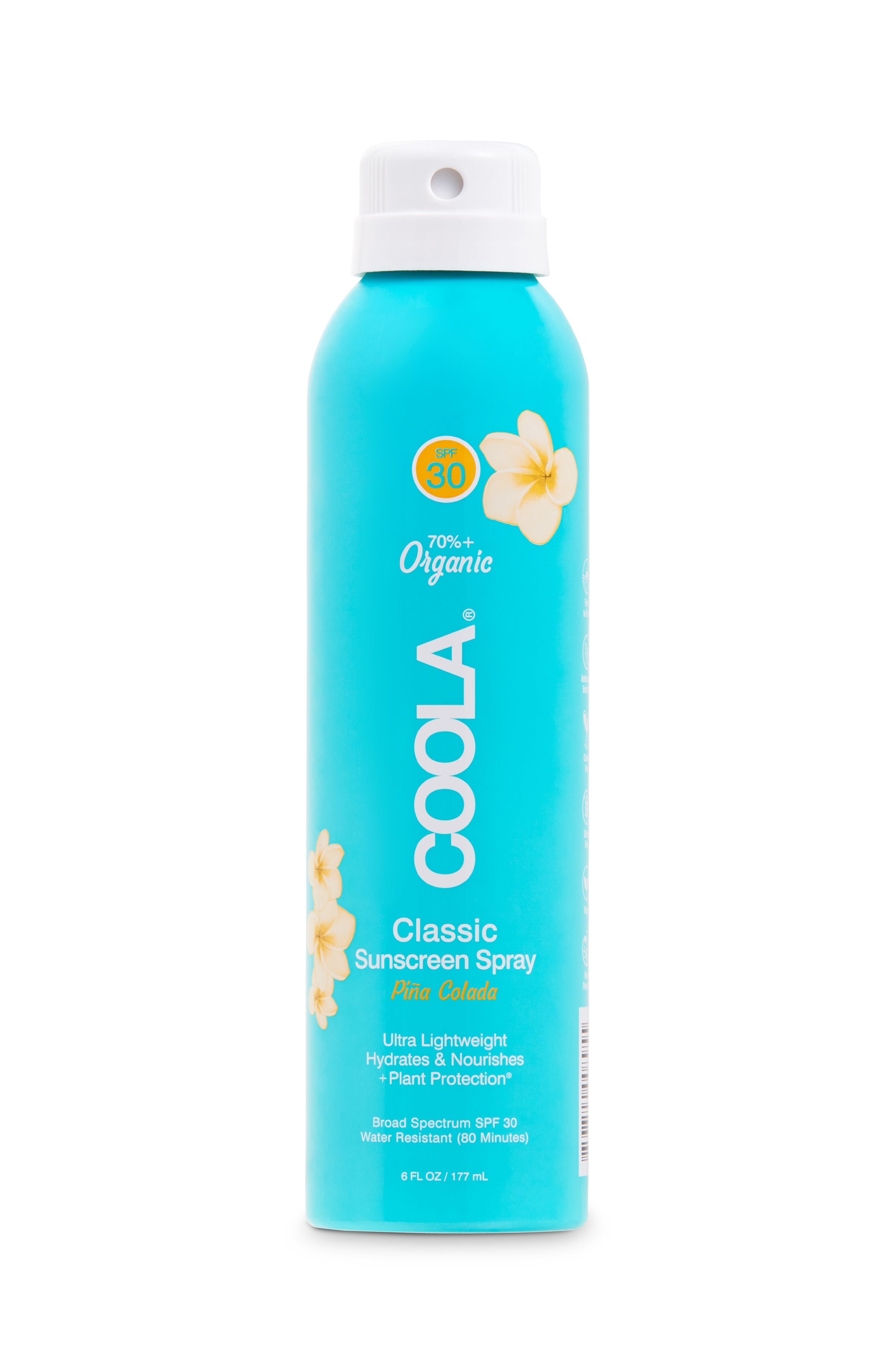COOLA Classic Body Organic Sunscreen Spray, Piña Colada, SPF 30 - 6 fl oz